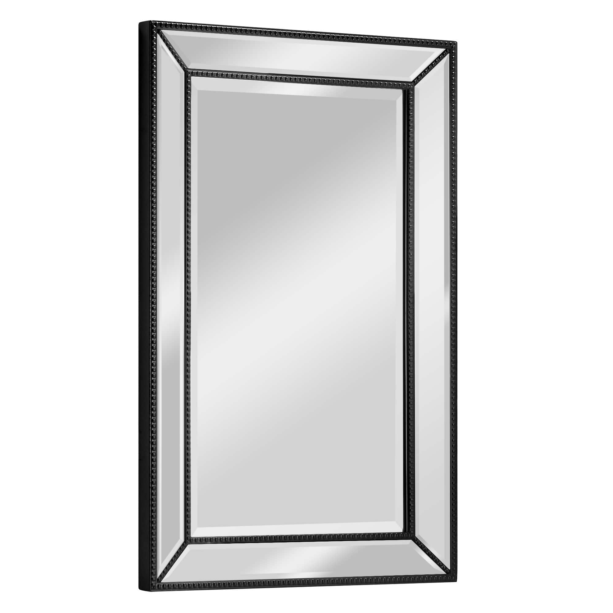 Head West Black Metro Beaded Glass Framed Vanity Mirror